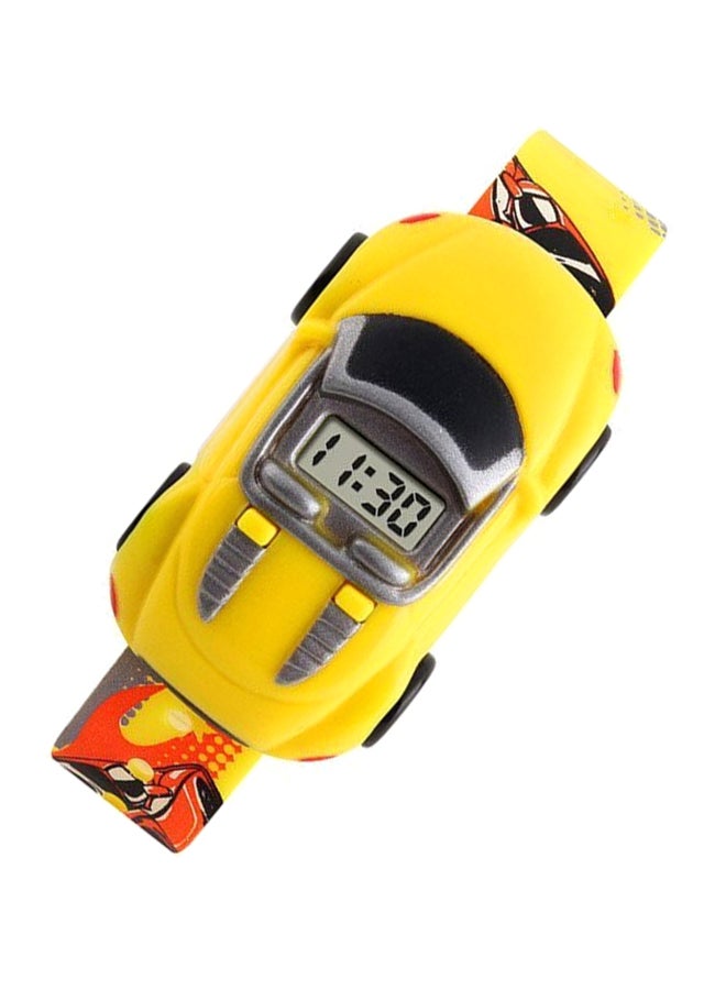 Boys' Car Shape Digital Watch 1241 - 28 mm - Yellow - Image 4